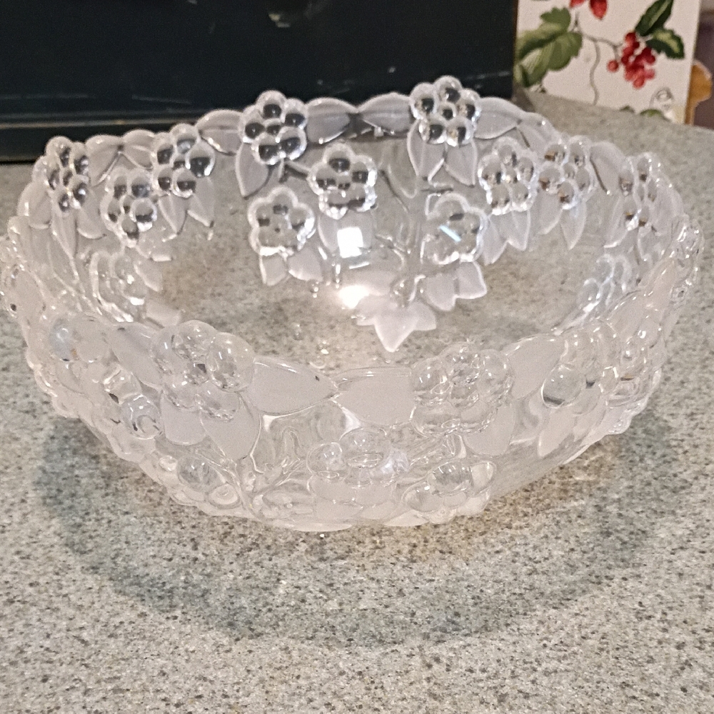 Clear Floral Glass Bowl